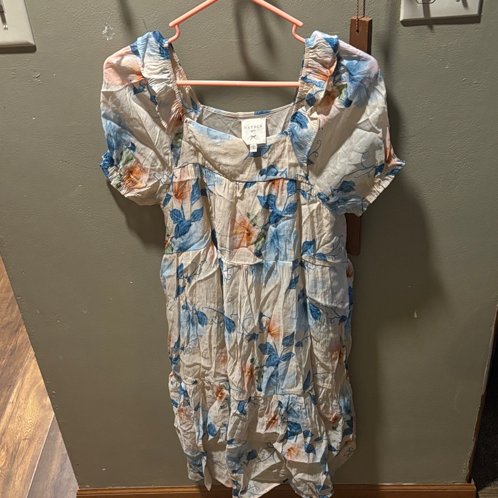 Hayden Girls Cream and Blue Dress